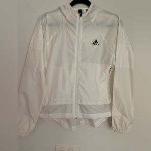 Adidas Classic White Windbreaker with leggings